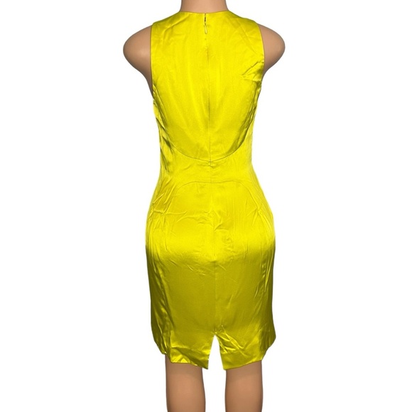 Chado Ralph Rucci Dress Chartreuse Green Shift Dress - Picture 5 of 9